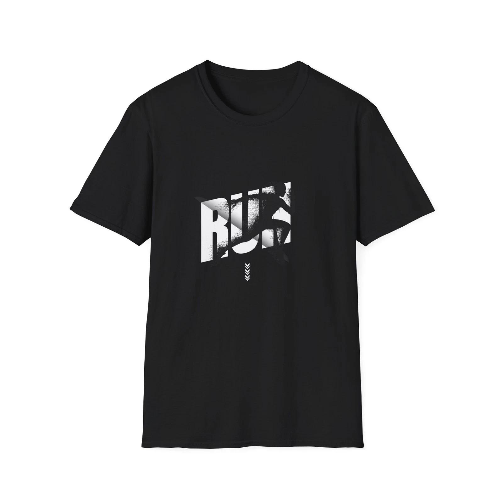 

RUN logo T-Shirt | distressed black and white rock tee | personalized gift M