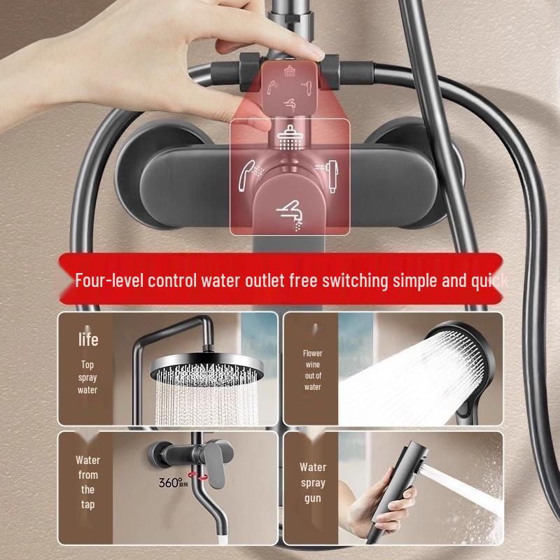 Brass Wall-Mounted Shower Faucet Set