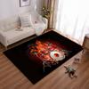 Feuriger Schlagzeugteppich mit flammendem Musikinstrumenten-Design Geeignet als Anti-Rutsch-Matte für Wohnzimmer, Schlafzimmer, Sofas
