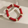 Bracciale Curvo Stile Bambù Gradiente Cinese: Design di anello a mano colorato, unico e retrò.
