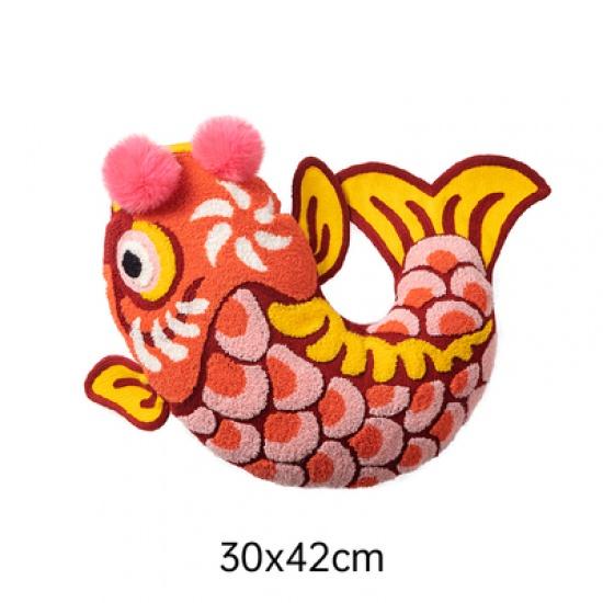 Red Cushion Cover Decorative Pillow Joy Chinese Traditional Lucky Fish Embroidery Cushion Cover Sofa Chair Bedding