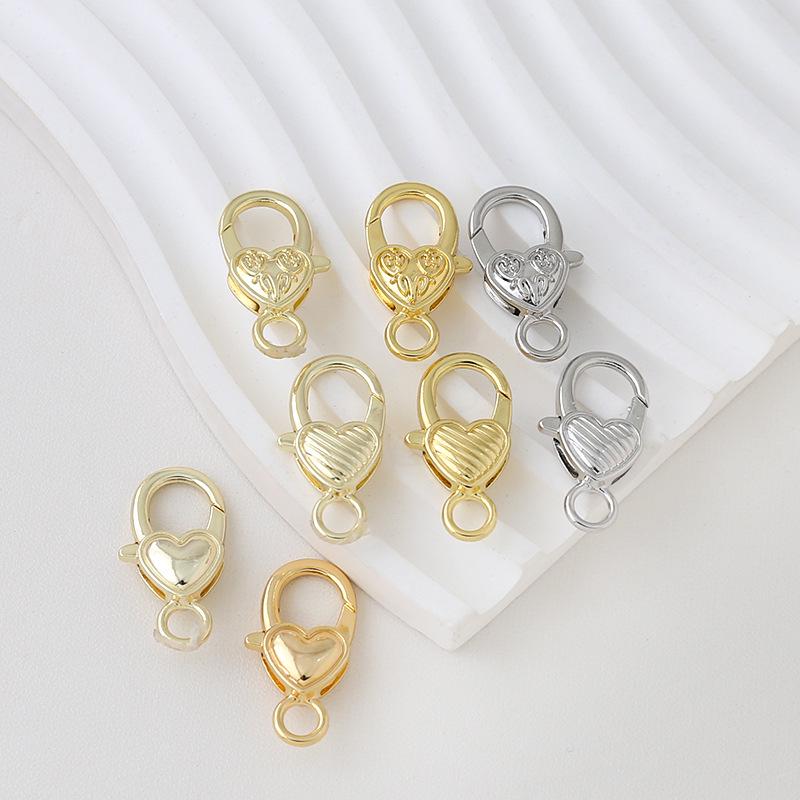 Gold-Plated Heart Lobster Clasp Keychain Pendant