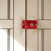 Iron Anti-theft Door Lock Key Included Durable Heavy Duty Lock Single Cylinder Retro Style Retro Red Lock Exterior Door