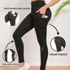 Hohe Netz-Yogahose mit Doppeltaschen - Po-Lifting, Atmungsaktiv und Bequem für Damen