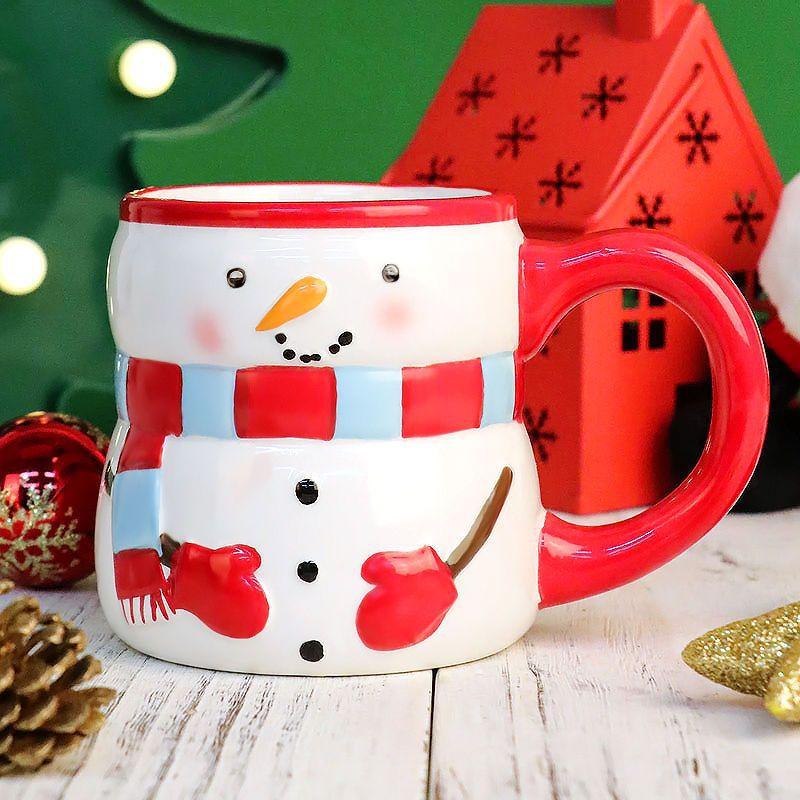 Nejnovější populární hrnek Santa Clause keramický hrnek dárková krabička s kresleným 3D ručně kresleným dárkem kreativní hrnek vánoční sváteční dárek