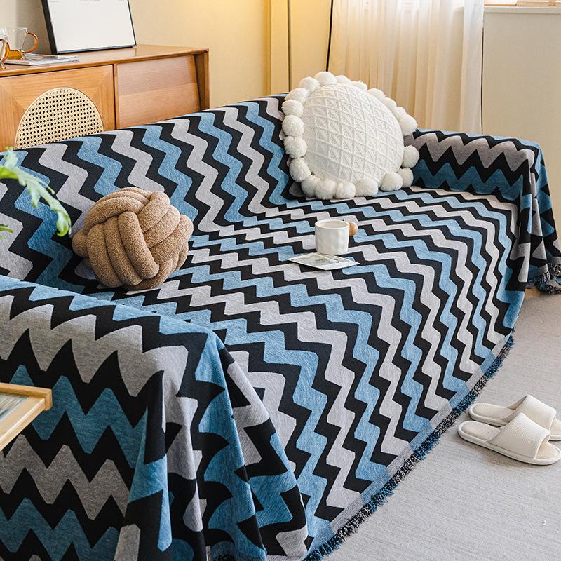 EIFLOY-Striped Chenille Couch Cover Blanket, for Sofa Corner, 2, 3 Seater, Sofa Towel Throw, One Piece, Universal for Pets Kids