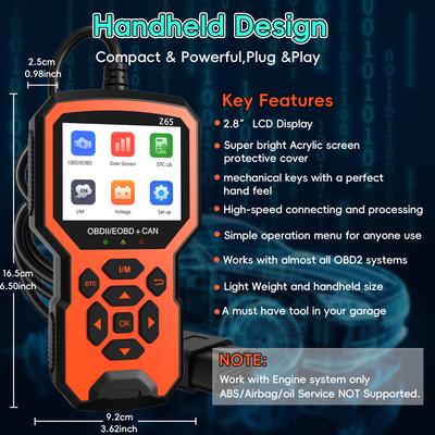 OBD2 Scanner Live Data Professional Mechanic OBDII/EOBD Diagnostic Code Reader Tool for Check Engine Light Diagnostic Tool