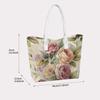 Vintage Rose Print Tote Bag Ladies Casual Large Capacity Fashion Shoulder Handbag for Daily Use