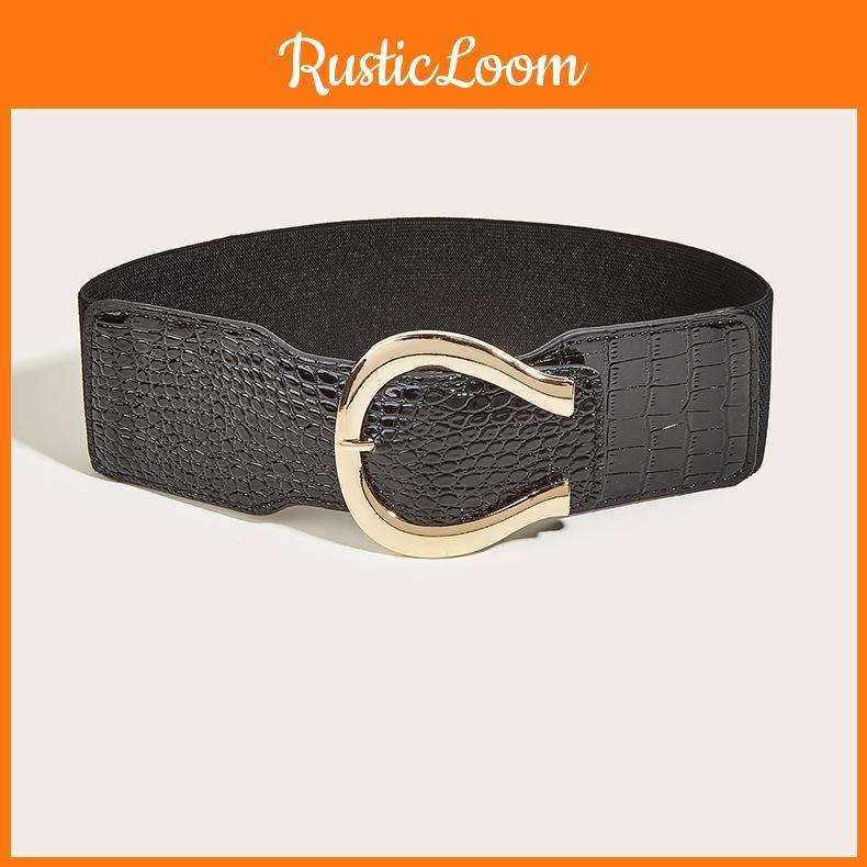 Gold Buckle Fashion Decoration Women Casual Wide Waist Belt For Use Daily