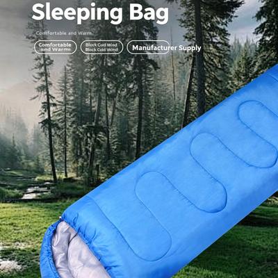 Hooded Envelope Camping Sleeping Bag Hollow Cotton Fill, Portable Water Resistant Backpacking Sleep Bag for Outdoor, Travel, Hiking, Indoor, Home Rest