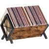 Good-Wooden And Metal Vinyl Record Display, Holds 80-100LP Records, Quick Assembly Organizer- Vinyl Record Holder Storage Rack