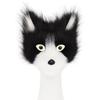 Halloween Faux Fur Cat-Fox Half Face Mask with Eyes - Cosplay Accessory