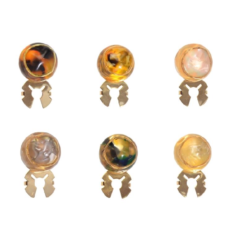 Decorative Shirt Button Covers Resin and Alloy Marbled Cufflinks Clip For Men Women Shirt Dress Jackets Embellishments