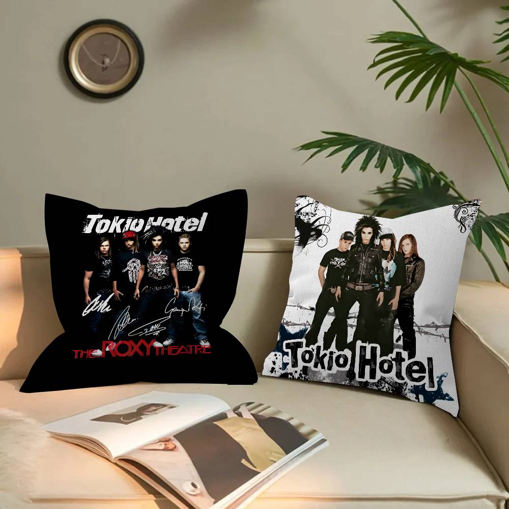 German Rock Band Retro T-Tokio Band H-Hotel Cushion Cover Inches Farmhouse Decor Home Throw Pillow Covers for Couch Decorations