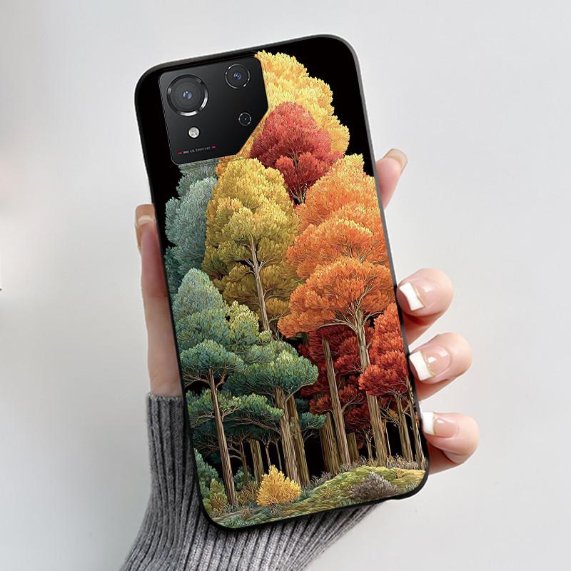 Casing For Asus ROG Phone 8 Phone8 ROG8 Pro Case Luxury Dragon Cute Cool Boys Girls Slim Black Matte Soft TPU Back Protect Cover