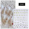 Metallic Star & Moon Nail Art Stickers (Gold & Silver) - Hollow Heart, Moon, Four-Pointed Star Design