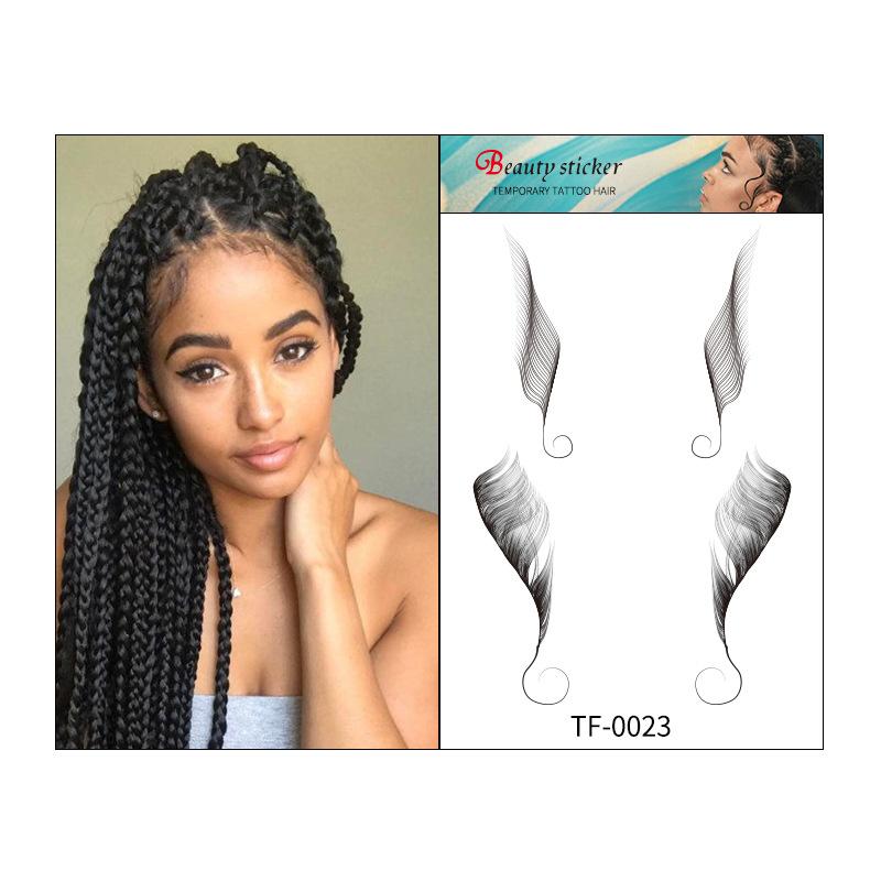 6D Imitation Ecological Bun Waterproof Hairline Tattoo Sticker Bangs Sideburns Sticker Hair Edge Tattoo