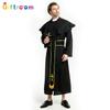 Stunning Black And Gold Priest Costume For Men Perfect For Halloween Stage Performances