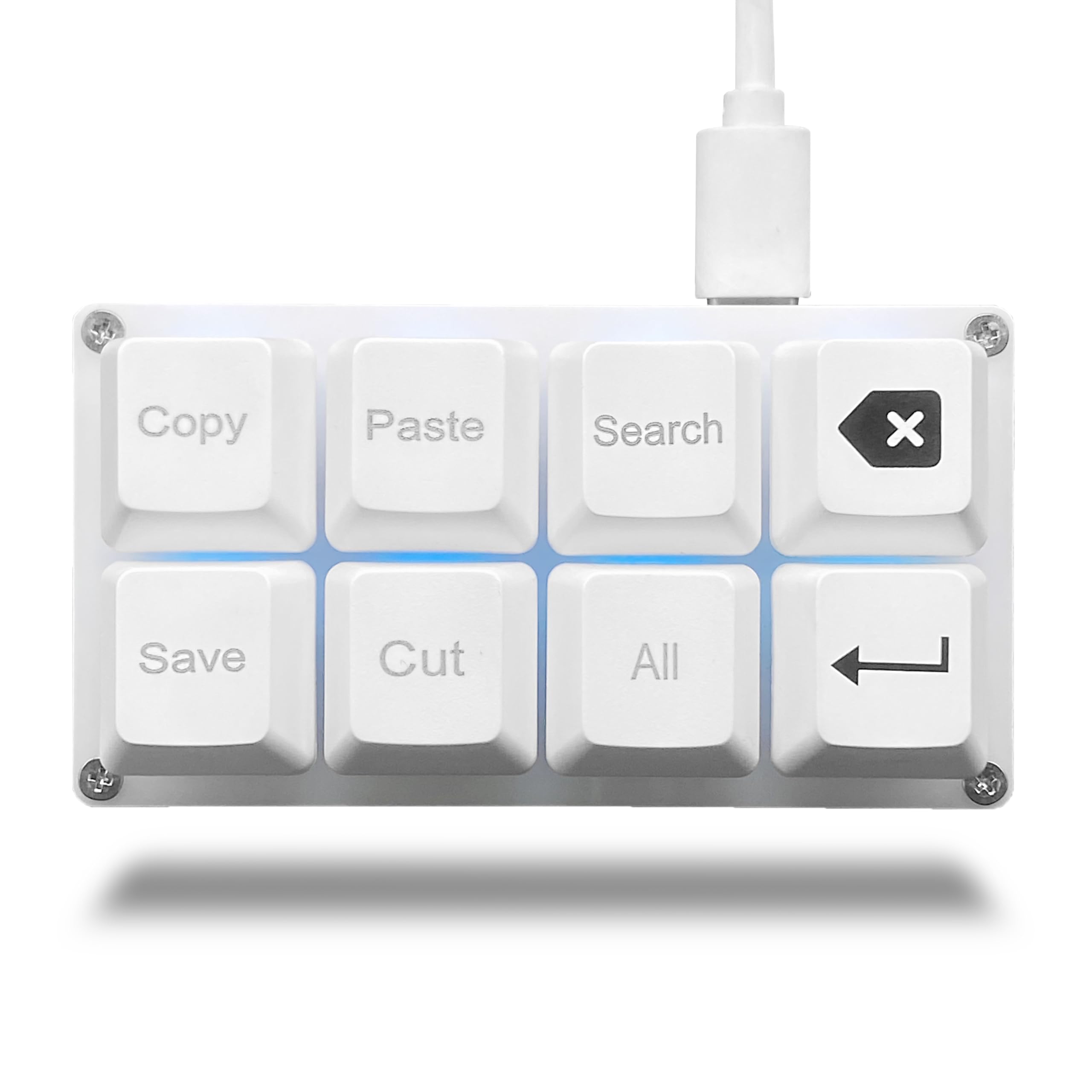 

BTXETUEL Copy Paste Search Backspace Save Cut All Input 8 Key Keyboard SayoDevice OSU Keypad Programmable Mechanical Shortcut Macro Keyboard for Work білий