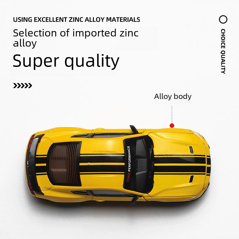 Amber Color 1:42 Ford Mustang GT 2018 Alloy Sedan Sports Car Model - Modified Edition