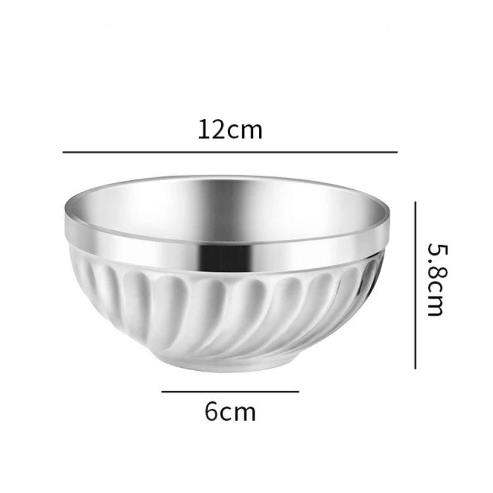2pcs Stainless Steel Salad Rice Bowl Heat Resistant Korean Stainless Steel Bowl Kitchen Tableware 12-20cm Soup Ramen Bowl