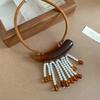 Colorful Summer Acrylic Bead Necklace – Simple, Fashionable, High-End Clavicle Jewelry