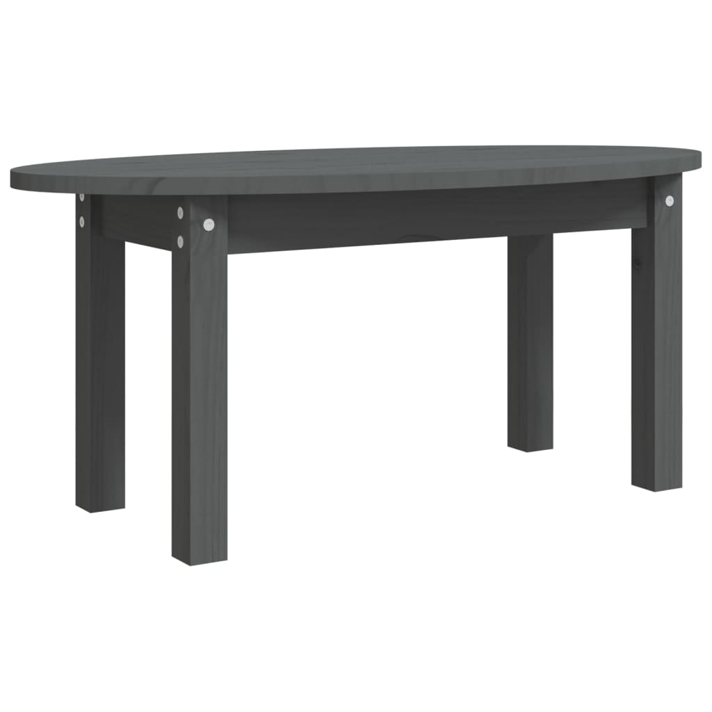  Coffee Table, Grey, 80x40x35 Cm, Solid Pine Wood