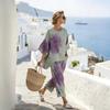 1116 Ladies Round Flower Bohemian Casual Suit Loose