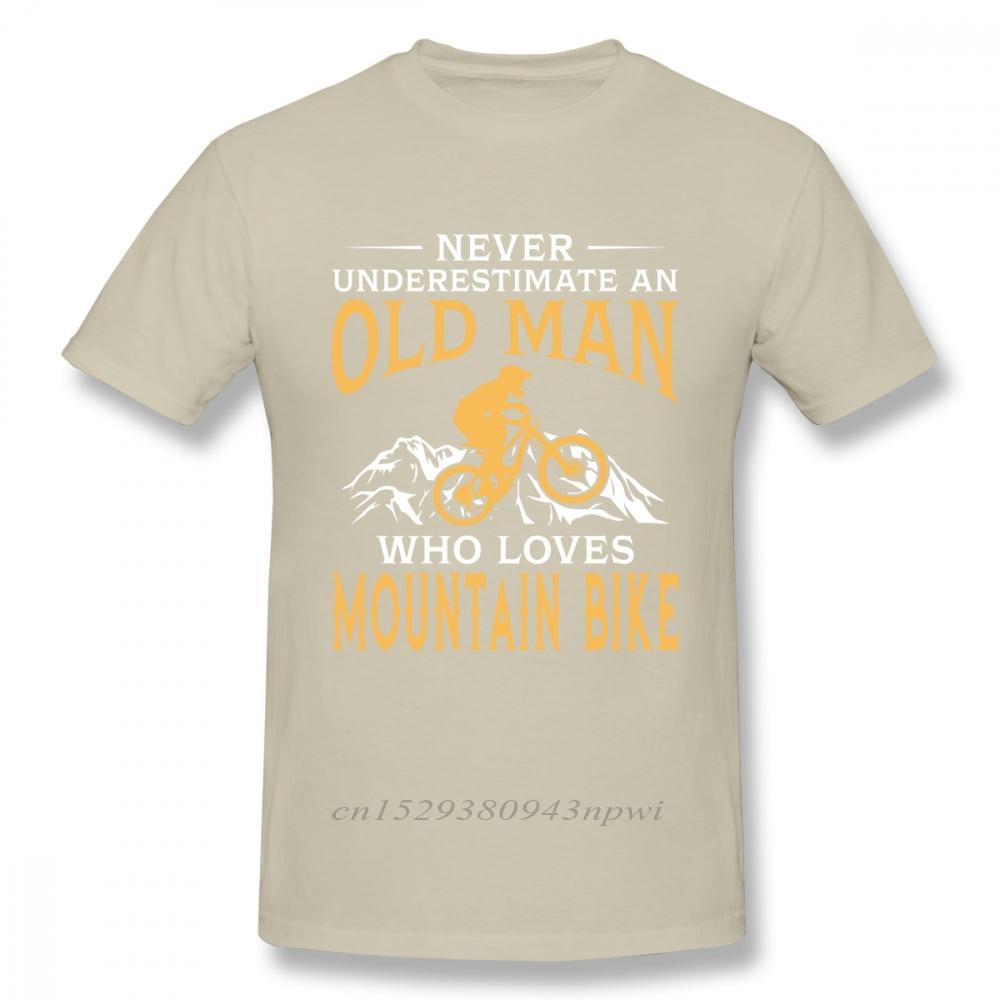 Never Underestimate An Old Man With A Mountain Bike T Shirt Boy Pure Cotton Short Sleeve MTB Tees Guys Punk Designer Streetwear