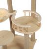 Cat Tree Multilevel Cat Climbing Tower Hemp Cable Covered Scratching Post with Hammock Dangling Toy