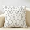 Black White Minimal Lines Cushion Cover Durable Hypoallergenic Organic Linen Short Pillow Cover Washable