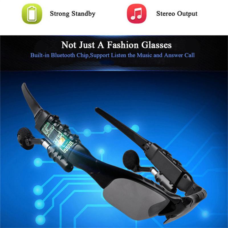 Bluetooth-compatible Glasses Stereo Wireless Headphones With Microphone Polarized Sunglasses Noise