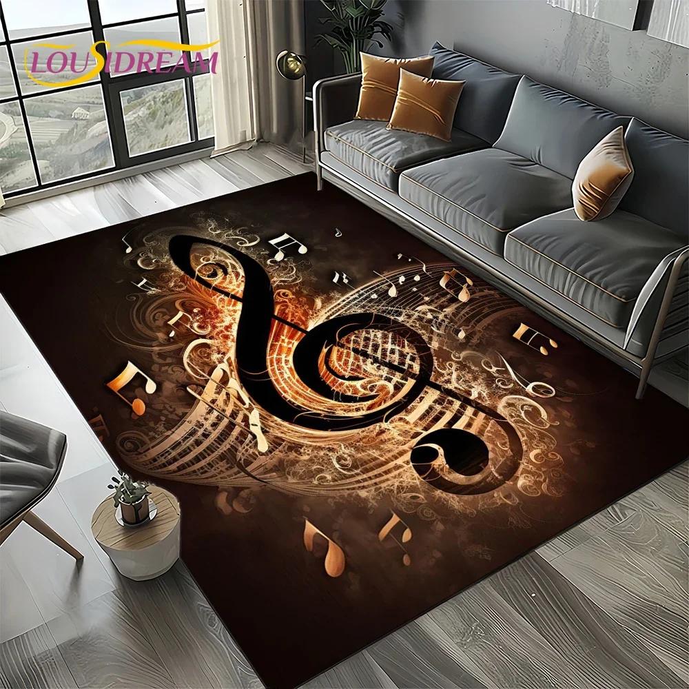 Dream Note Music Colorful Musical Score Cartoon Carpet Rug for Living Room Bedroom Home Sofa Decoration,Kid Non-slip Floor Mat