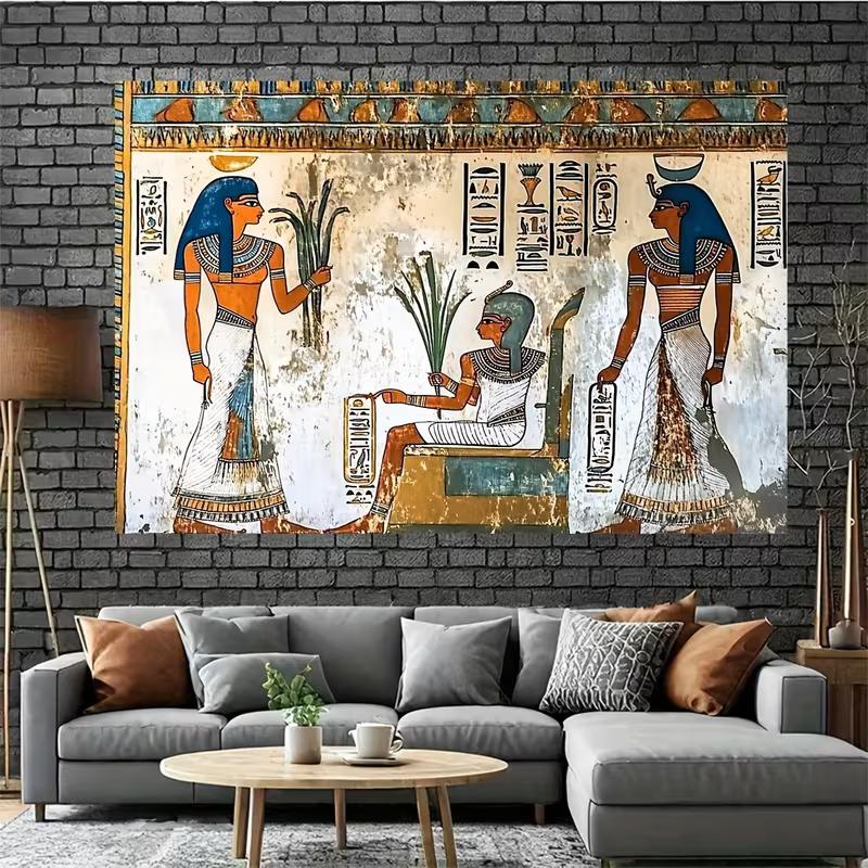 2D Antike Ägyptische Grabmalerei Kulisse Hieroglyphen & Figuren Themen-Deko Hintergrund