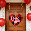 Valentines Day Wall Ornament Paper Door Hanger with Rope Home Office Decoration Decorative Holiday Present
