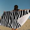 Asciugamano da Spiaggia Nuoto Stampa Zebra Bianca Nera Anime Asciugamano Morbido Assorbente Lavetta Regali per Bambini Viaggio Campeggio Palestra
