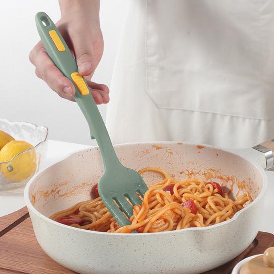 Salad Fork Flexible Food Grade Anti-scalding Silicone Dessert Pasta Fruit Whisking Fork Cooking Utensil for Daily Use