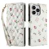 Étui en Cuir Motif Floral Mode Luxe Pour iPhone 16 15 14 13 12 11 17 Pro Max Plus 16e Portefeuille à Rabat Affaires Couverture avec Emplacement pour Carte