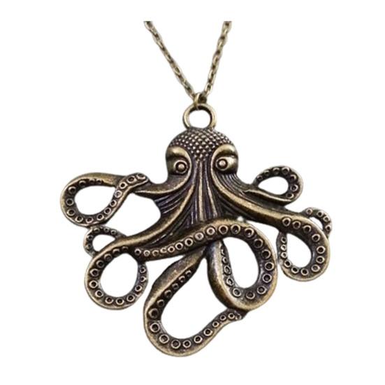 Vintage Octopus Necklace Punk Octopus Charm Necklace Retro Stylish Sea Creature Necklace Gift for Women