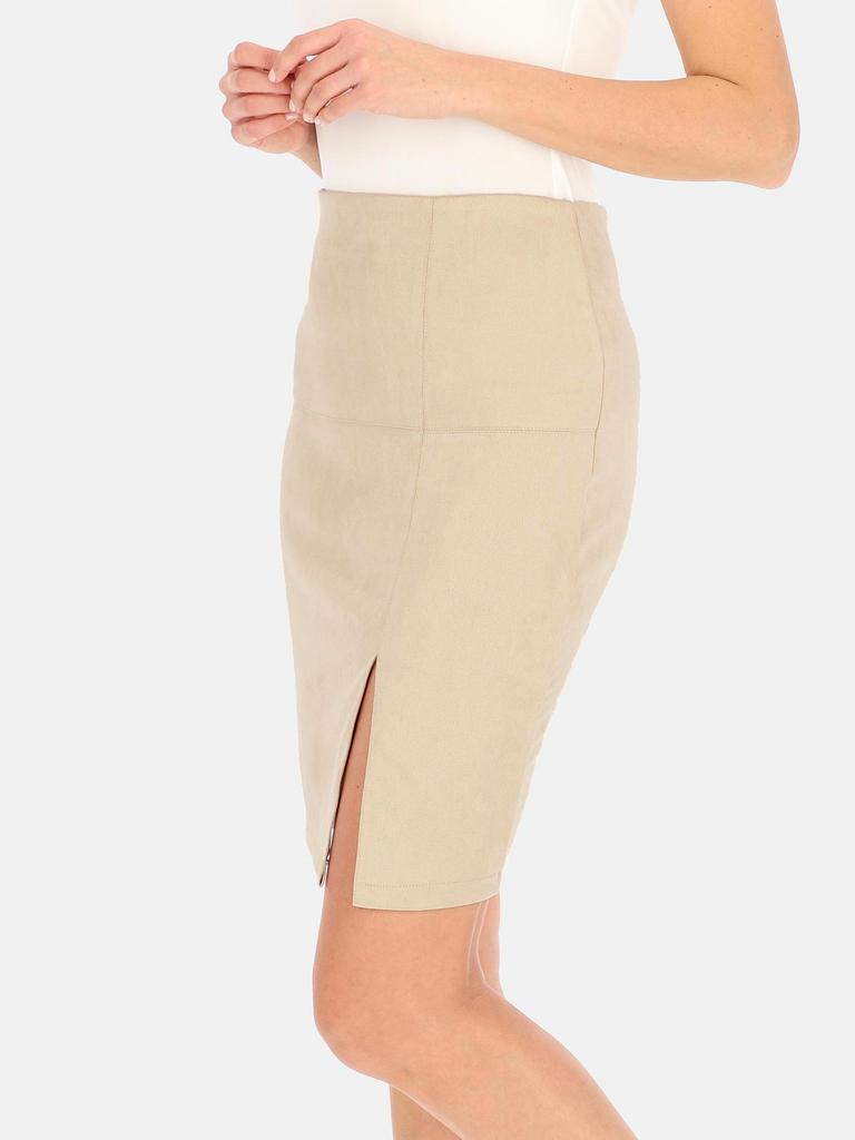 WOMEN' SUEDE SKIRT, ABOVE-KNEE LENGTH