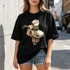 Vintage Chef Doll Carrying Food Graphic Tshirt Unisex Loose Fit Crew Neck Cotton Short Sleeve Cute Cartoon Street Style Top