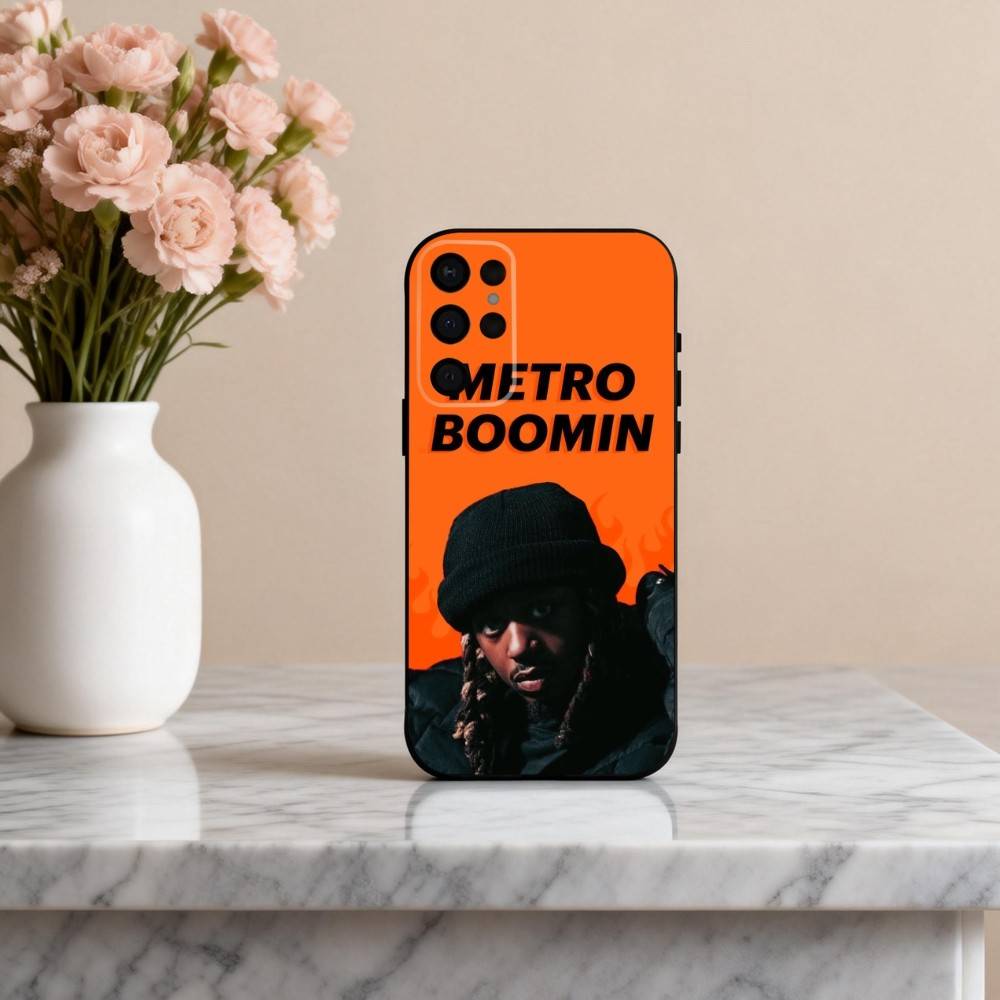 M-Metro-O COOL B-Boomin-N Phone Case For Samsung S25,24,23,22,30,21,10,9,Ultra,Plus,Lite,FE,4,5 G Soft Black Case