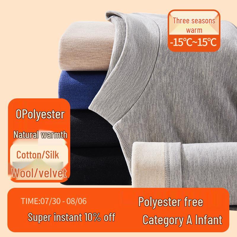 Pánská antibakteriální fleecová termoprádlová souprava s polozvýšeným krkem pro podzim/zimu