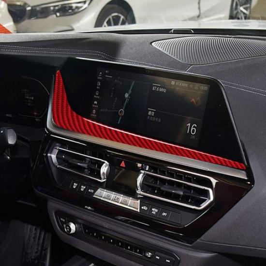 Bright Red Carbon Fiber Car Center GPS Screen Bottom Sticker For BMW Z4 G29 19