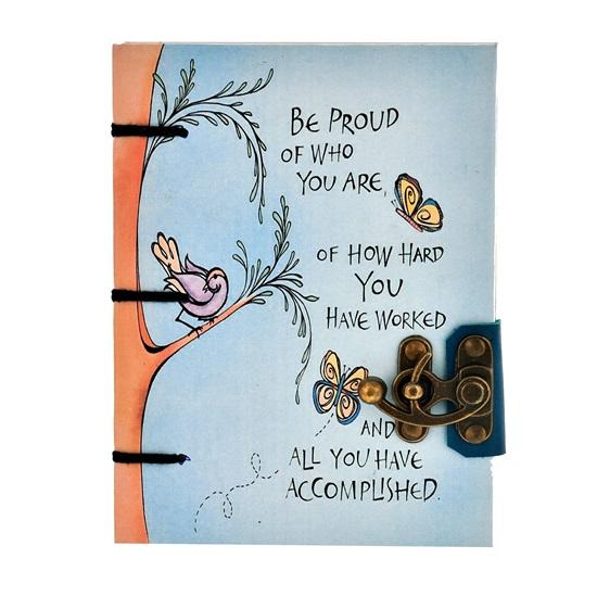 17,78 cm Motivační Citáty Diář s Recyklovanou Bavlnou Volný Ručně vyráběný Papír 250 g/m² Papír Modrý