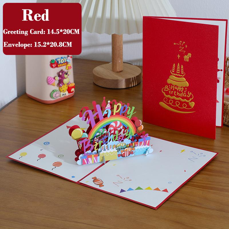 3D Pop-up Happy Birthday Card Hollow Paper Carving Birthday Greeting Card for Kids Friends Family Creative Birthday Gifts Cards