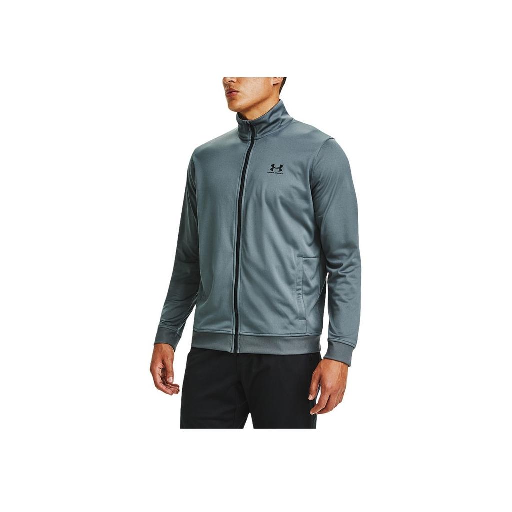 Under Armour Sportstyle Tricot Logo Print Training Jacket Men Jackets Gray 1329293-012