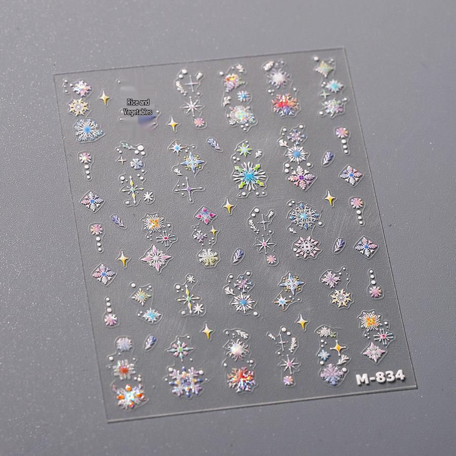 

Наклейки для ногтей TENSOR Snowflake Jelly Матовые M834 Серия горячего тиснения