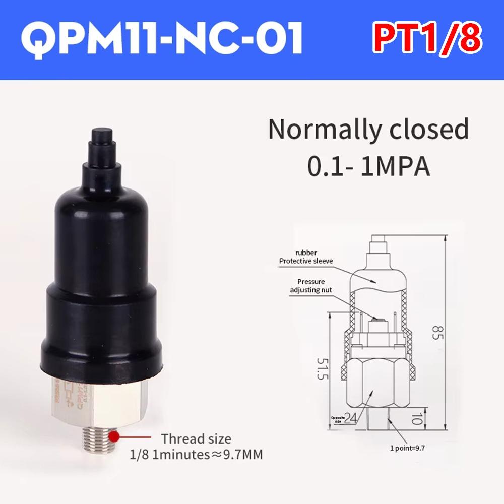 1Pcs QPM11-NO QPM11-NC Air Pressure Switch Adjustable G1/8 G1/4 QPM11 Automatic Controller Hydraulic Diaphragm 0.1-1Mpa