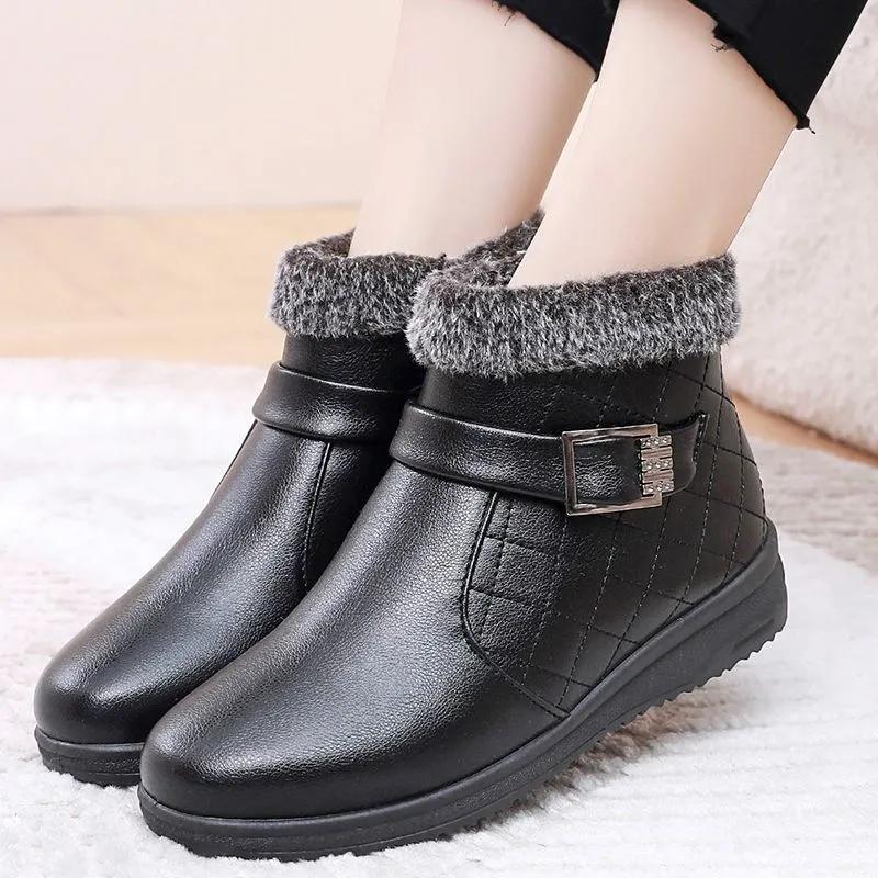 Cotton Shoes Women's Winter Plus Velvet Thick Snow Boots Wear-resistant Non-slip Thick-soled Short Boots